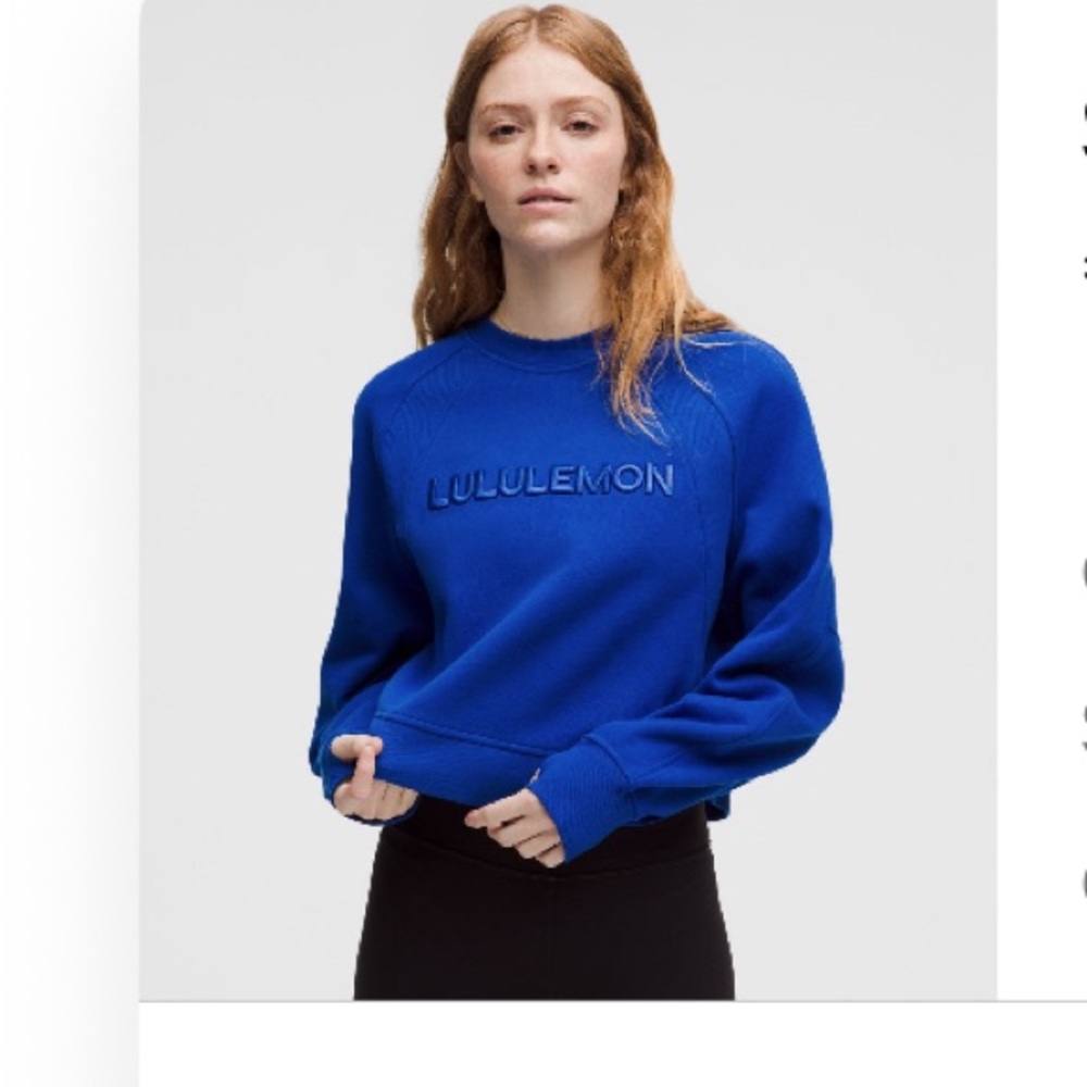 Lululemon Scuba Oversized Pullover Wordmark Cobalt Blue ML